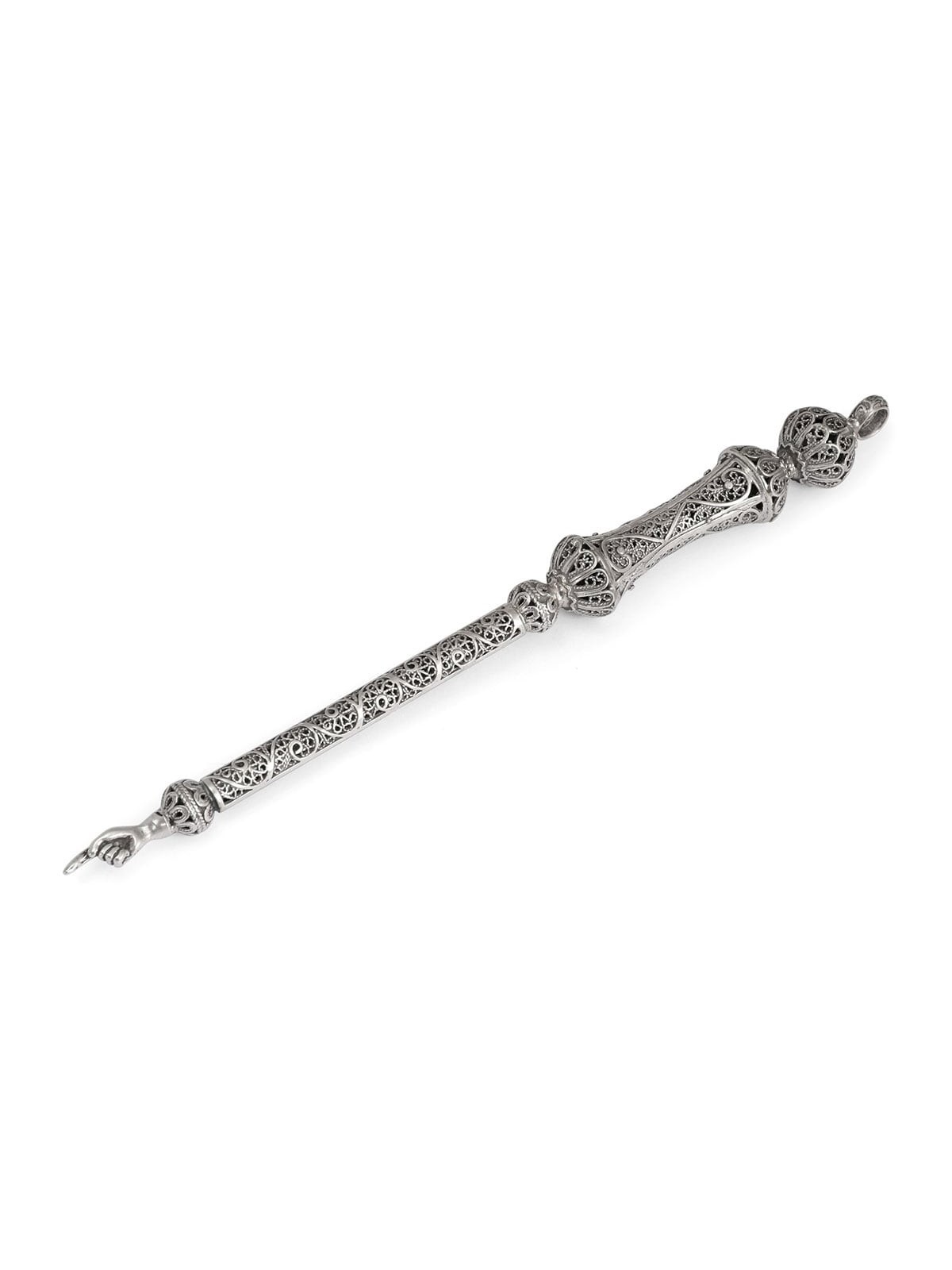 Traditional Yemenite Art Large Handcrafted Sterling Silver Filigreed Y